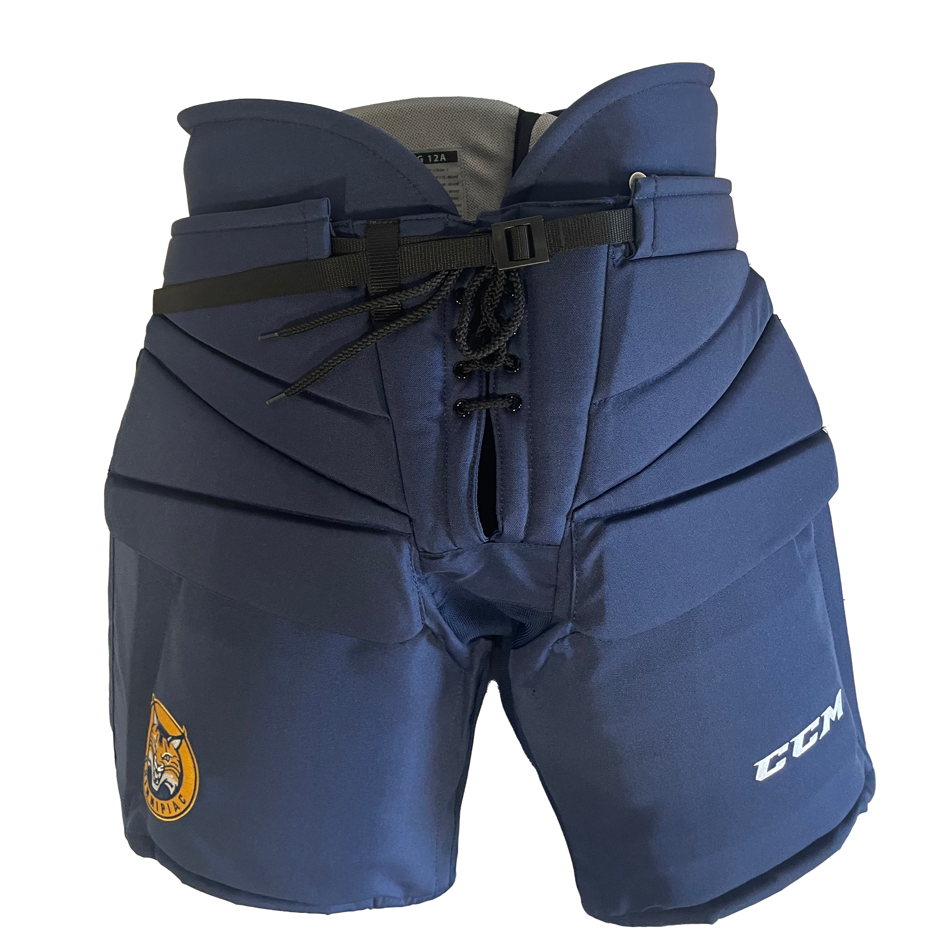 CCM HPG12A - Pantalon de gardien de but de hockey NCAA Pro Stock (bleu marine)